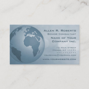Going Global Elegant Grey Blue Modern Corporate Business Card