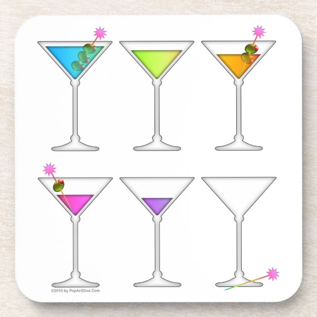 Going, Going, Gone - Disappearing Martini Cork Coa Coaster (Front)