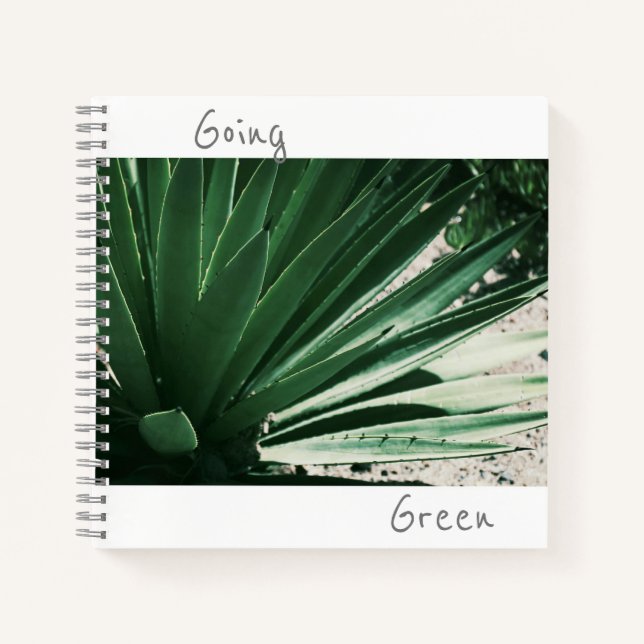 Going Green Aloe Succulent Plant Notebook (Front)