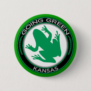 Going Green Kansas Frog 2 Inch Round Button