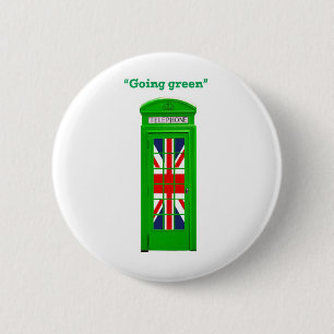 "Going green" London phone box 2 Inch Round Button