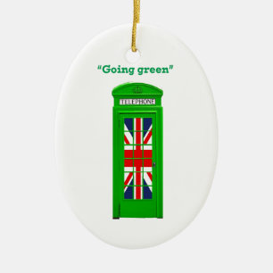 "Going green" London phone box Ceramic Ornament