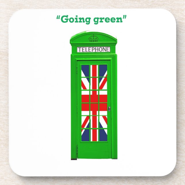 "Going green" London phone box Coaster (Front)