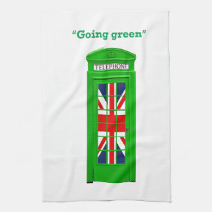 "Going green" London phone box Kitchen Towel