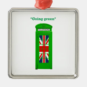 "Going green" London phone box Metal Ornament
