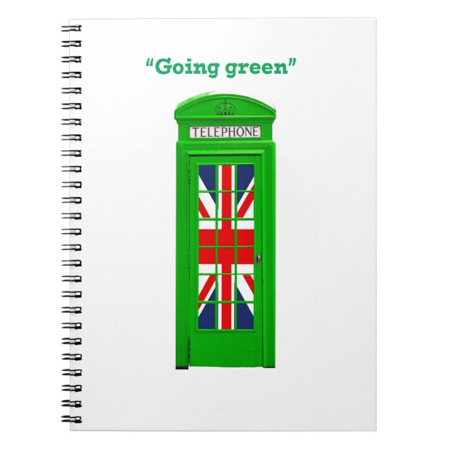 "Going green" London phone box Notebook (Front)
