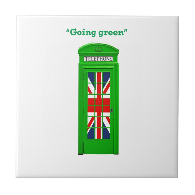 "Going green" London phone box Tile (Front)