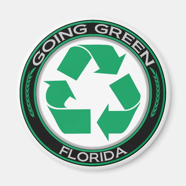 Going Green Recycle Florida Magnet (Front)