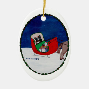 GOING HOME FOR CHRISTMAS CERAMIC ORNAMENT
