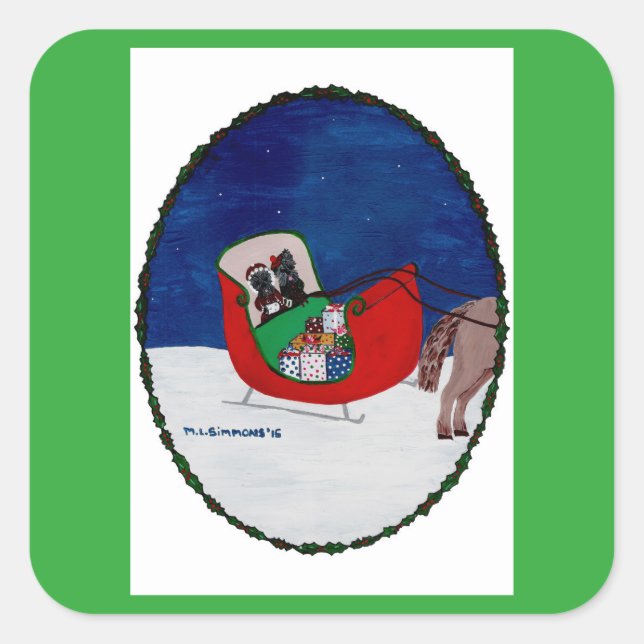 GOING HOME FOR CHRISTMAS SQUARE STICKER (Front)