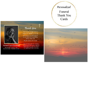 Going Home Orthodox Photo Memorial Thank You Card