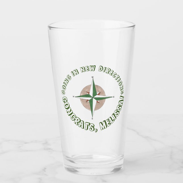 Going in New Directions Camping Hiking Compass Glass (Front)