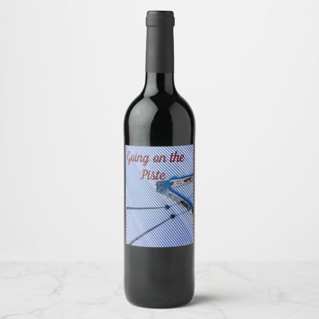 Going on the Piste ski wine bottle label. Wine Label (Front)
