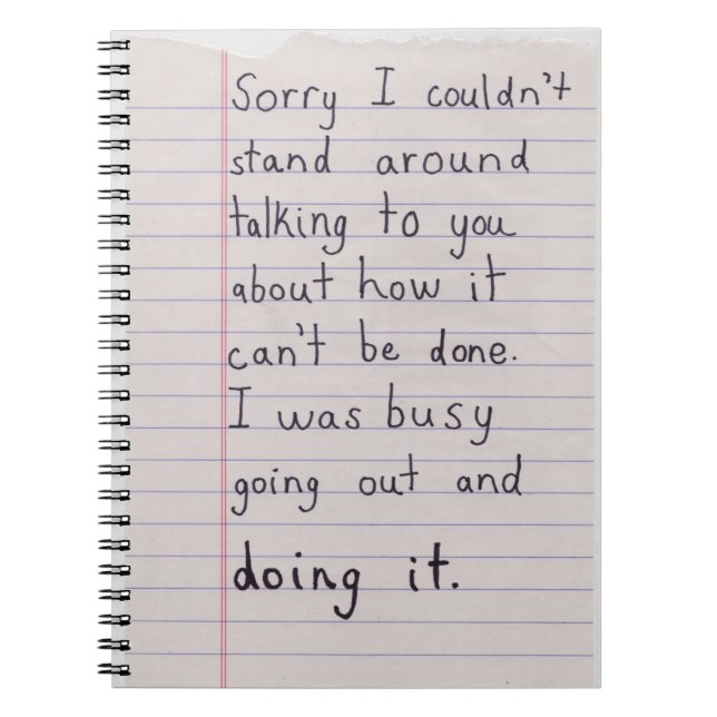 Going Out and Doing It notebook (Front)