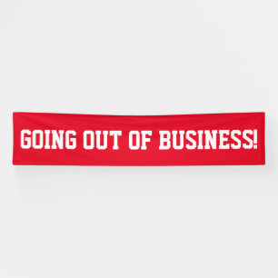 Going out of business simple red white banner sign