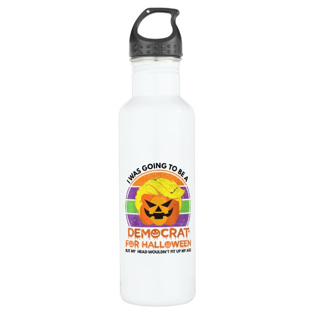 Going To A Democrat For Halloween Funny Trumpkin 710 Ml Water Bottle (Front)