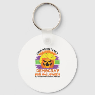 Going To A Democrat For Halloween Funny Trumpkin Keychain
