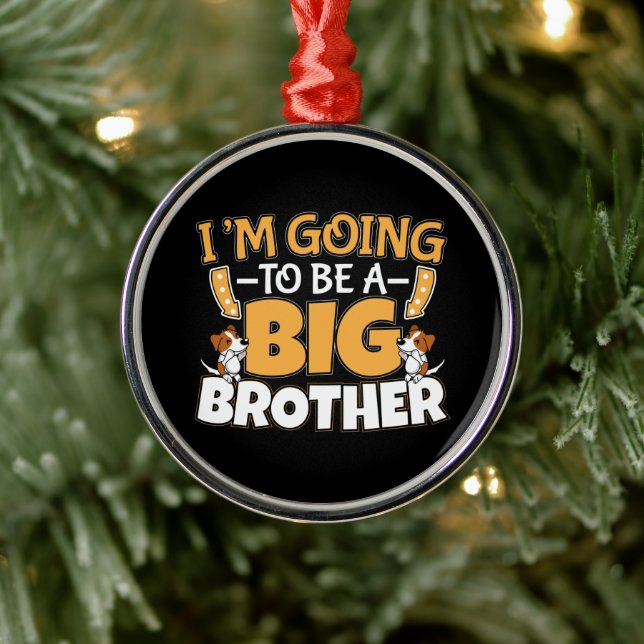 Going to Be a Big Brother - New Baby Sibling Metal Ornament (Tree)