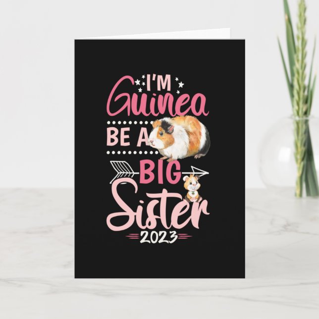 Going to Be a Big Sister 2023 - Guinea Pig Pun Card (Front)
