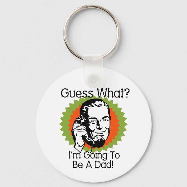 Going To Be a Dad Orange Green Keychain (Front)