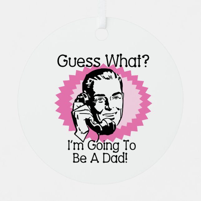 Going To Be a Dad Pink Metal Ornament (Front)