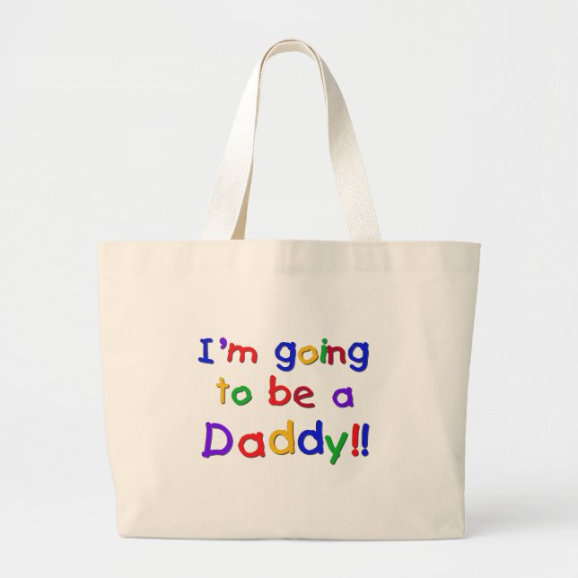 Going to be a Dad-Primary Colours Large Tote Bag (Front)