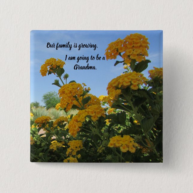 Going to be a Grandparent New Baby Announcement 2 Inch Square Button (Front)