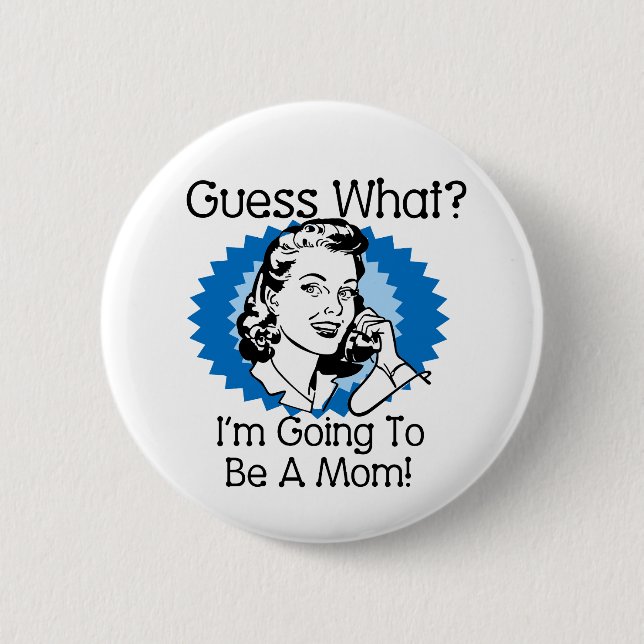 Going To Be a Mom Blue 2 Inch Round Button (Front)