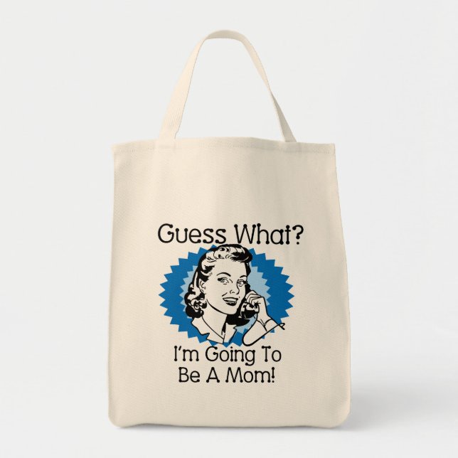 Going To Be a Mom Blue Tote Bag (Front)