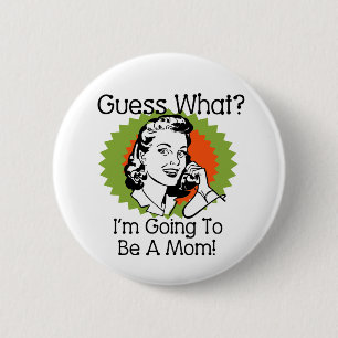 Going To Be a Mom Green Orange 2 Inch Round Button