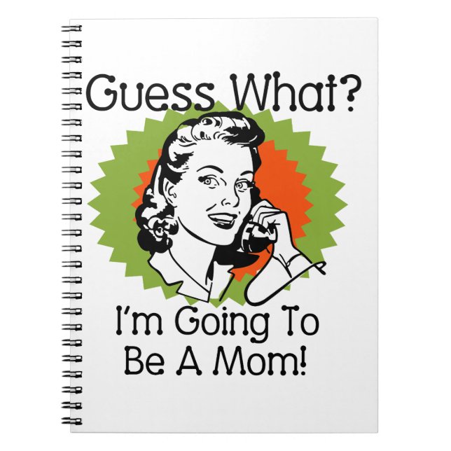 Going To Be a Mom Orange Green Notebook (Front)