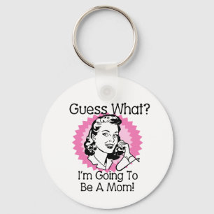 Going To Be a Mom Pink Keychain