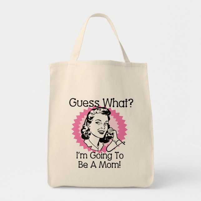 Going To Be a Mom Pink Tote Bag (Front)