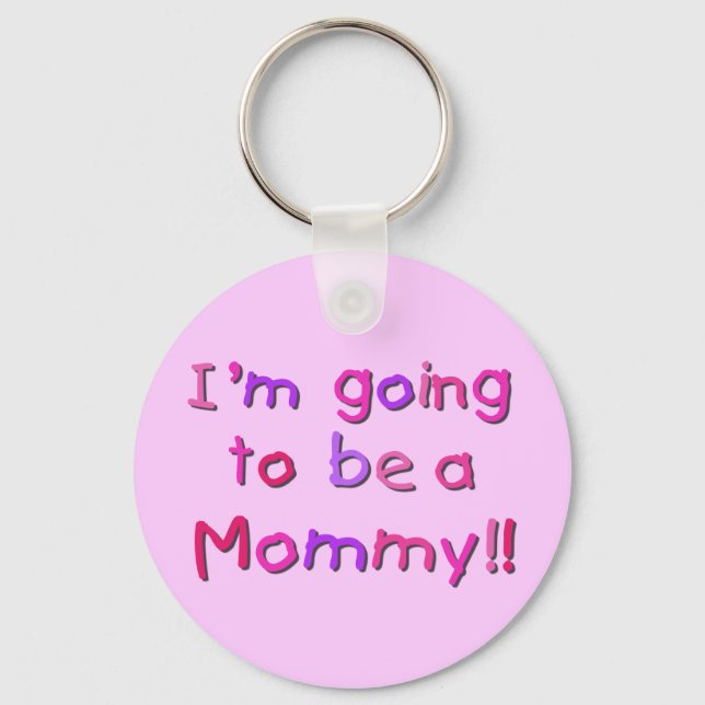 Going to be a Mommy - Pink and Purple Keychain (Front)