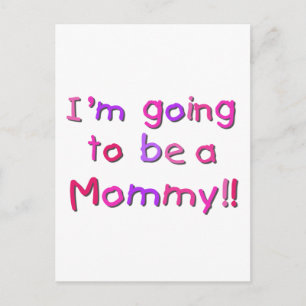 Going to be a Mommy - Pink and Purple Postcard