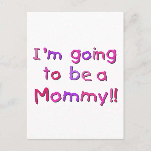 Going to be a Mommy - Pink and Purple Postcard (Front)
