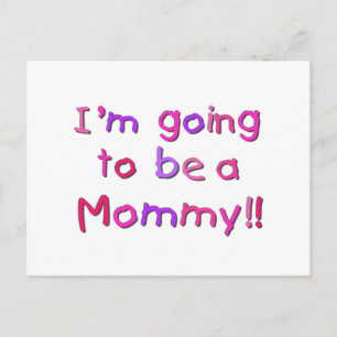 Going to be a Mommy - Pink and Purple Postcard