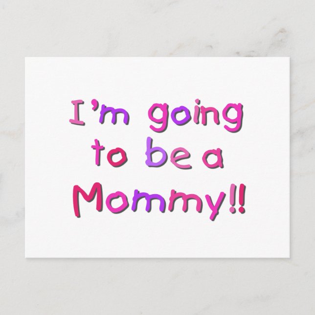 Going to be a Mommy - Pink and Purple Postcard (Front)