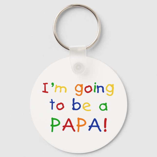 Going to be a Papa - Primary Colours Keychain (Front)