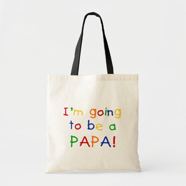 Going to be a Papa - Primary Colours Tote Bag (Front)