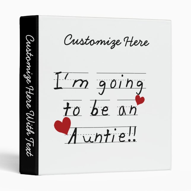 Going To Be An Auntie Kid Print Tshirts and Gifts Binder (Front/Spine)