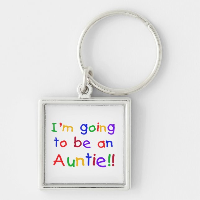 Going To Be An Auntie Primary Colours Gifts Keychain (Front)