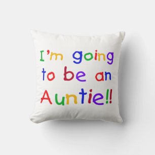 Going To Be An Auntie Primary Colours Gifts Throw Pillow