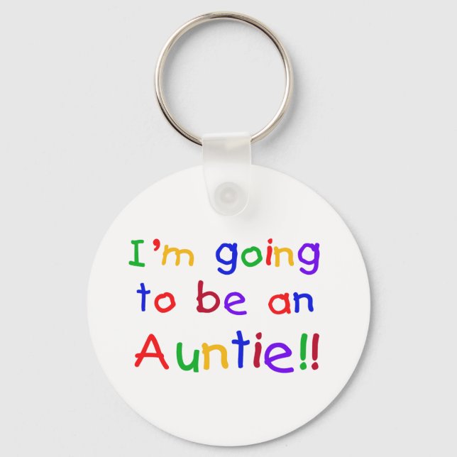 Going to be an Auntie Primary Colours Keychain (Front)