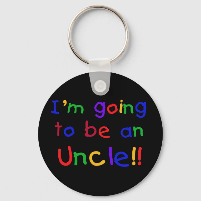 Going to be an Uncle Primary Colours Text Keychain (Front)