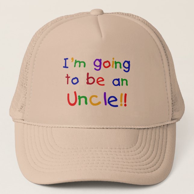 Going to be an Uncle Primary Colours Text Trucker Hat (Front)