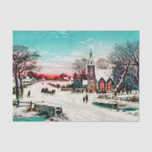 Going to Church, Christmas Eve by J. Hoover & Son  Tissue Paper