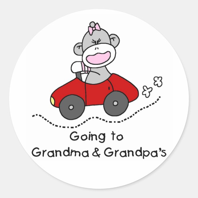 Going to Grandma and Grandpas Classic Round Sticker (Front)