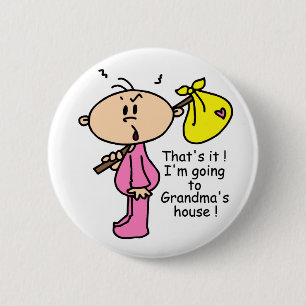 Going To Grandma's House Baby (Pink) 2 Inch Round Button