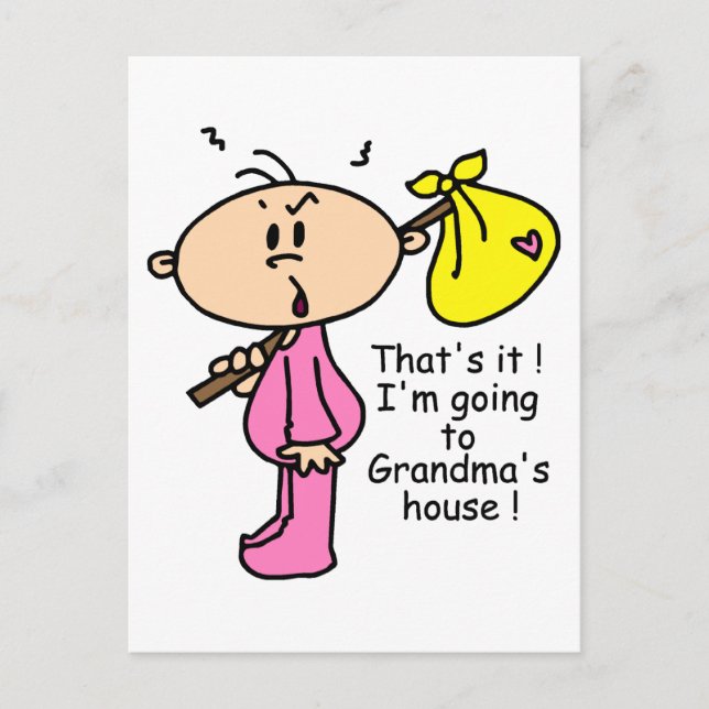 Going To Grandma's House Baby (Pink) Postcard (Front)